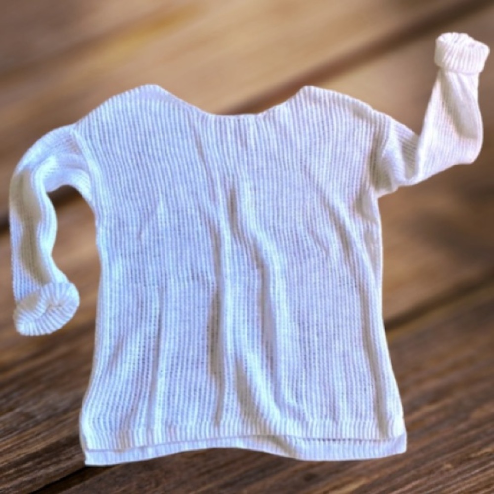 Merona White Open Weave Knit Sweater Size S